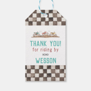 Dirt Bike Favor Tag, vuile fietspartner, Cadeaulabel