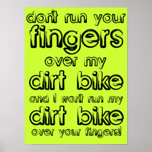 Dirt Bike Fingers Funny Motocross-Poster Poster