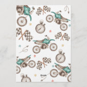 Dirt Bike First Lap Birthday Party Kaart (Achterkant)