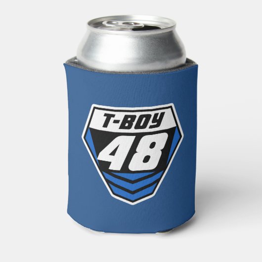 Dirt Bike Front Number Bord: Blauw - Licht Nummer Blikjeskoeler (Blikje Achterkant)