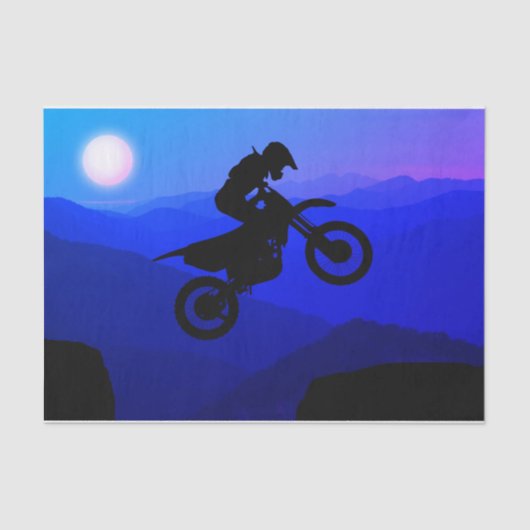 Dirt Bike Full Moon Night Ride Motocross Tissuepapier (Voorkant)