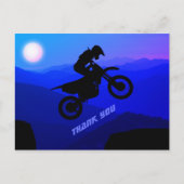 Dirt Bike Full Moon Night Ride Motorcross Bedankt Briefkaart (Voorkant)