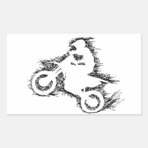 DIRT BIKE (gekrabbel zwart) Rechthoekige Sticker