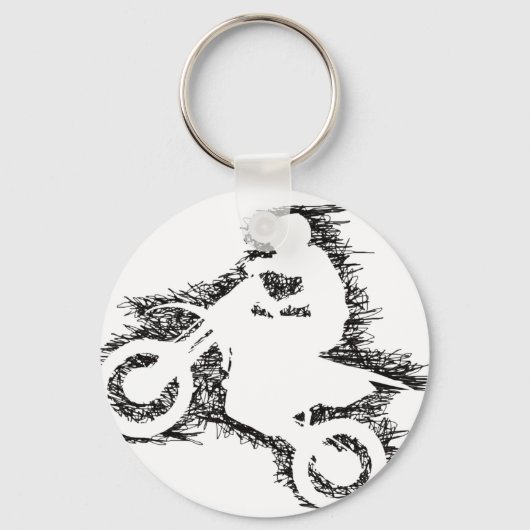 DIRT BIKE (gekrabbel zwart) Sleutelhanger (Voorkant)