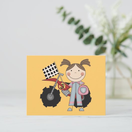 Dirt Bike - Girl T-shirts en Gifts Briefkaart (Staand voorkant)