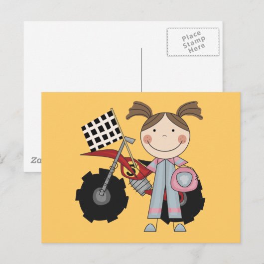 Dirt Bike - Girl T-shirts en Gifts Briefkaart (Voorkant / Achterkant)