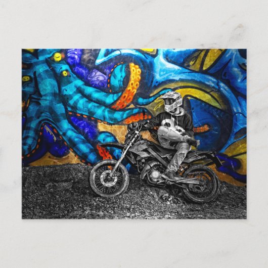 Dirt Bike Graffiti Urban Street Art Briefkaart (Voorkant)