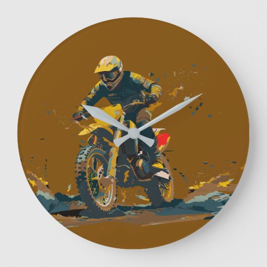 Dirt Bike Graphic Large Clock Grote Klok (Voorkant)