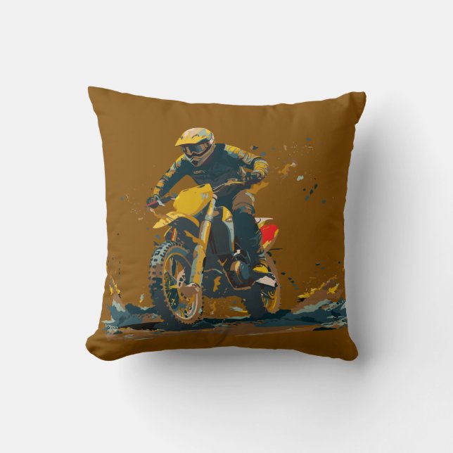 Dirt Bike Graphic Throw Pillow Kussen (Voorkant)