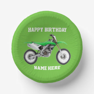 Dirt Bike Green Birthday Sport Motorbike Cool Papieren Kommen