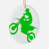 DIRT BIKE (groen) Keramisch Ornament (Rechts)