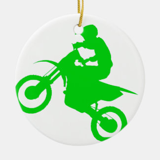 DIRT BIKE (groen) Keramisch Ornament
