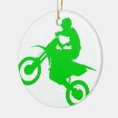 DIRT BIKE (groen) Keramisch Ornament (Links)