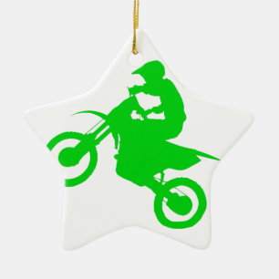 DIRT BIKE (groen) Keramisch Ornament