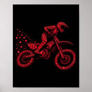 Dirt Bike Hart Biker Jongens Vrouwen Mannen Valent Poster