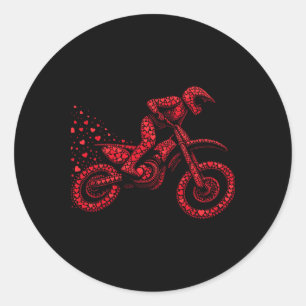 Dirt Bike Hart Biker Jongens Vrouwen Mannen Valent Ronde Sticker