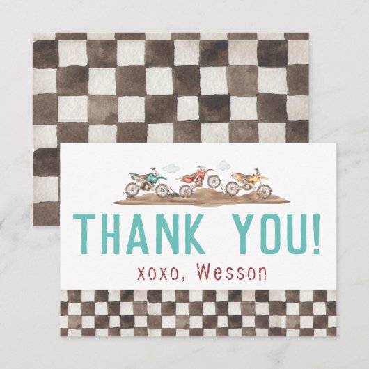Dirt Bike - Hartelijk dank Bedankkaart (Voorkant / Achterkant)