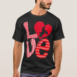 Dirt Bike Hearts Love Valentijnsdag Dirt Bike Lov T-shirt
