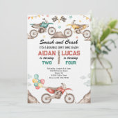 Dirt Bike Joint Birthday Party Kaart (Staand voorkant)