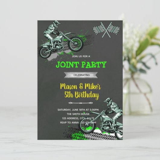 Dirt bike joint kaart (Staand voorkant)