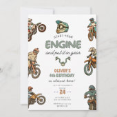 Dirt bike jongen 4e verjaardag kaart (Voorkant)