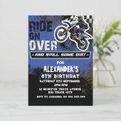 Dirt Bike Jongen Blauw 2e 3e 4e 6e 7e 8e 9e Kaart (Staand voorkant)