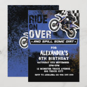 Dirt Bike Jongen Blauw 2e 3e 4e 6e 7e 8e 9e Kaart (Voorkant / Achterkant)