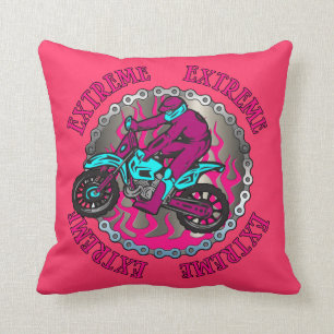 Dirt Bike Jumper Pink Girls Decoratief Pillow Kussen