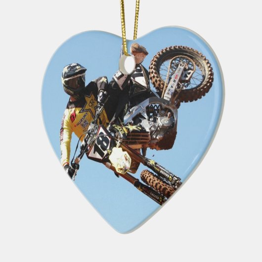 Dirt bike keramisch ornament (Links)