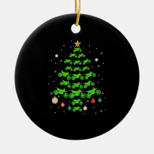 Dirt Bike Kerstboom Grappige Xmas Gift Voor Motoc Keramisch Ornament (Voorkant)