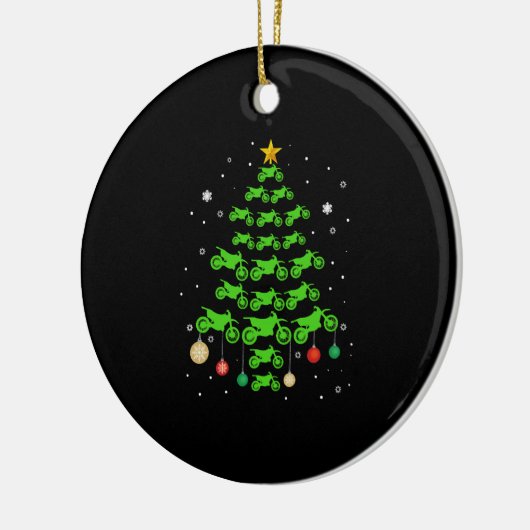 Dirt Bike Kerstboom Grappige Xmas Gift Voor Motoc Keramisch Ornament (Links)