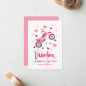 Dirt Bike Kinder Valentijnsdag Notitiekaartje (Voorkant / Achterkant in situ)