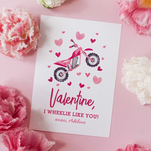 Dirt Bike Kinder Valentijnsdag Notitiekaartje