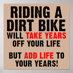 Dirt Bike Leven Voor Je Jaren Grappige Poster Bord