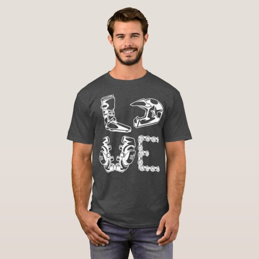 Dirt Bike Love Motorfiets Motorcross Grappig vuil T-shirt (Voorkant volledig)