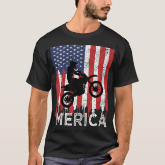 Dirt Bike 'Merica Amerikaanse Vlag 4 juli Jongens T-shirt
