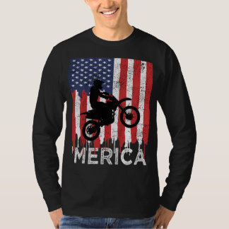 Dirt Bike 'Merica Amerikaanse Vlag 4 juli Jongens T-shirt