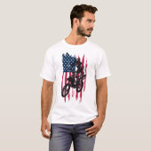  Dirt Bike Motocross Amerikaanse vlag T-shirt (Voorkant volledig)