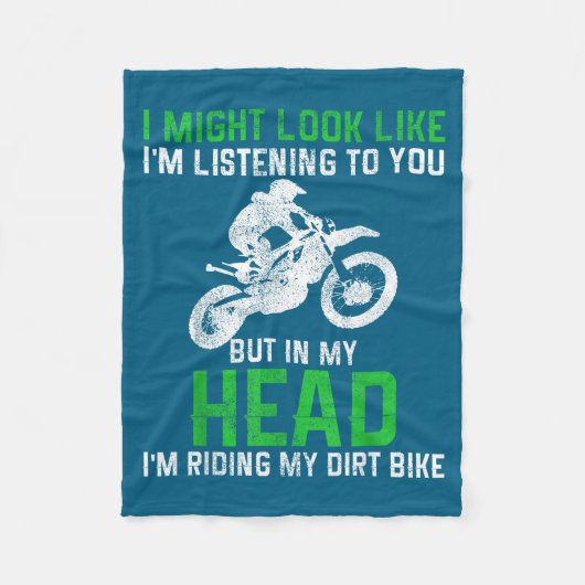 Dirt Bike Motocross Enduro Funny Quote Motorcycle  Fleece Deken (Voorkant)