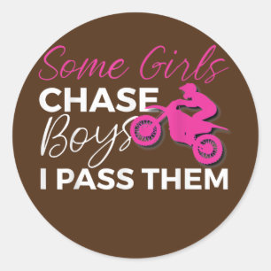 Dirt Bike Motocross Girl Ronde Sticker
