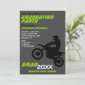 Dirt Bike Motocross Green Black Afstuderen Kaart (Staand voorkant)