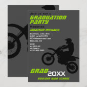 Dirt Bike Motocross Green Black Afstuderen Kaart (Voorkant / Achterkant)