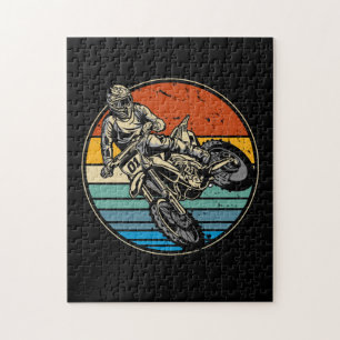 Dirt Bike Motocross-motorfiets  Retro Legpuzzel