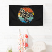 Dirt Bike Motocross-motorfiets  Retro Spandoek (Insitu)