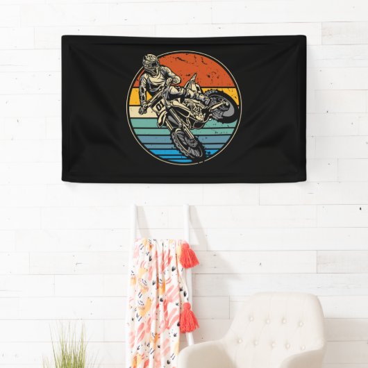 Dirt Bike Motocross-motorfiets  Retro Spandoek (Insitu)