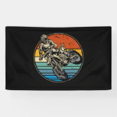 Dirt Bike Motocross-motorfiets  Retro Spandoek (Horizontaal)