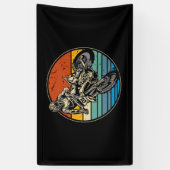 Dirt Bike Motocross-motorfiets  Retro Spandoek (Verticaal)