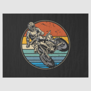 Dirt Bike Motocross-motorfiets  Retro Tissuepapier