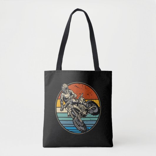 Dirt Bike Motocross-motorfiets  Retro Tote Bag (Voorkant)