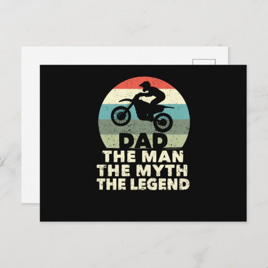 Dirt Bike Motocross MX Rider pap het Man The Myth Briefkaart (Voorkant / Achterkant)